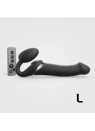 Черный безремневой страпон Multi Orgasm Size L с клиторальной стимуляцией - Strap-on-me - купить с доставкой в Санкт-Петербурге