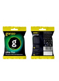 Ультратонкие презервативы Ganzo Ultra thin в мягкой упаковке - 3 шт. - Ganzo - купить с доставкой в Санкт-Петербурге