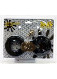 Меховые черные наручники с ключами - Toy Joy - купить с доставкой в Санкт-Петербурге