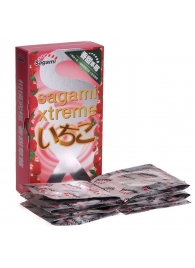 Презервативы Sagami Xtreme Strawberry c ароматом клубники - 10 шт. - Sagami - купить с доставкой в Санкт-Петербурге