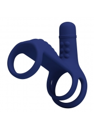 Синяя вибронасадка на пенис Vibrating Penis Sling - Baile - в Санкт-Петербурге купить с доставкой