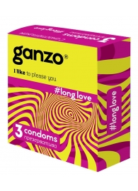 Презервативы с анестетиком для продления удовольствия Ganzo Long Love - 3 шт. - Ganzo - купить с доставкой в Санкт-Петербурге