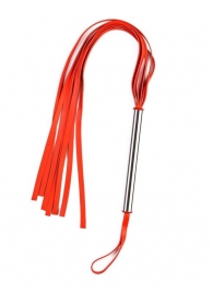Красная плеть с металлической ручкой - Sitabella - купить с доставкой в Санкт-Петербурге