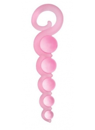 Розовая анальная цепочка из 5 шариков различного диаметра - 25,5 см. - Dream Toys