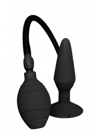 Чёрная анальная пробка с функцией расширения MENZSTUFF SMALL INFLATABLE PLUG- 12,5 см. - Dream Toys