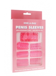 Набор из 7 розовых насадок на пенис ONE-A-DAY PENIS SLEEVES PINK - Seven Creations - в Санкт-Петербурге купить с доставкой