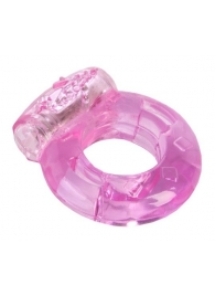 Толстое розовое эрекционное кольцо с вибратором - Toyfa Basic - в Санкт-Петербурге купить с доставкой