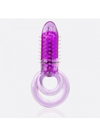 Фиолетовое виброкольцо с подхватом мошонки DOUBLE O 8 PURPLE - Screaming O - в Санкт-Петербурге купить с доставкой