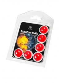 Набор из 6 шариков с массажным маслом Brazilian Balls с охлаждающим и разогревающим эффектом - Secret Play - купить с доставкой в Санкт-Петербурге