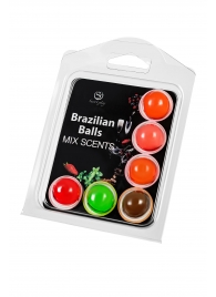 Набор из 6 шариков с ароматизированными массажными маслами Brazilian Balls - Secret Play - купить с доставкой в Санкт-Петербурге