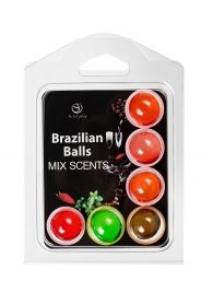 Набор из 6 шариков с ароматизированными массажными маслами Brazilian Balls - Secret Play - купить с доставкой в Санкт-Петербурге