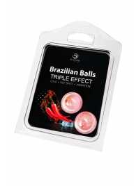 Набор из 2 шариков с массажным маслом Brazilian Balls с тройным эффектом - Secret Play - купить с доставкой в Санкт-Петербурге