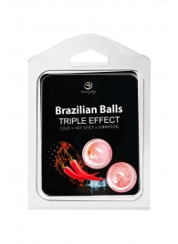 Набор из 2 шариков с массажным маслом Brazilian Balls с тройным эффектом - Secret Play - купить с доставкой в Санкт-Петербурге