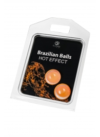 Набор из 2 шариков с массажным маслом Brazilian Balls с разогревающим эффектом - Secret Play - купить с доставкой в Санкт-Петербурге