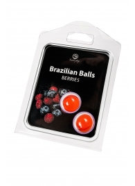 Набор из 2 шариков с массажным маслом Brazilian Balls с ароматом ягод - Secret Play - купить с доставкой в Санкт-Петербурге