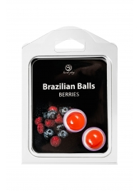 Набор из 2 шариков с массажным маслом Brazilian Balls с ароматом ягод - Secret Play - купить с доставкой в Санкт-Петербурге