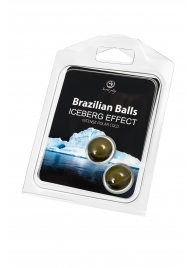 Набор из 2 шариков с массажным маслом Brazilian Balls с ледяным эффектом - Secret Play - купить с доставкой в Санкт-Петербурге