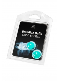 Набор из 2 шариков с массажным маслом Brazilian Balls с охлаждающим эффектом - Secret Play - купить с доставкой в Санкт-Петербурге