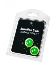 Набор из 2 шариков с массажным маслом Brazilian Balls с эффектом вибрации - Secret Play - купить с доставкой в Санкт-Петербурге