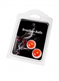 Набор из 2 шариков с массажным маслом Brazilian Balls с ароматом вишни - Secret Play - купить с доставкой в Санкт-Петербурге