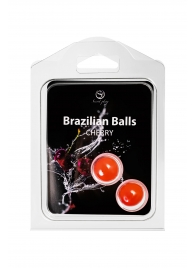 Набор из 2 шариков с массажным маслом Brazilian Balls с ароматом вишни - Secret Play - купить с доставкой в Санкт-Петербурге