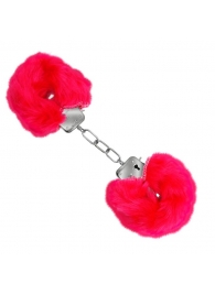 Красные меховые наручники Love с ключиками - Baile - купить с доставкой в Санкт-Петербурге