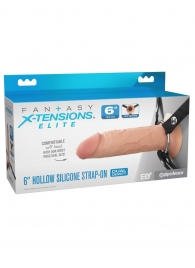 Полый страпон на ремнях 6’’ Hollow Silicone Strap-on - Pipedream - купить с доставкой в Санкт-Петербурге