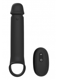 Черная насадка-удлинитель с вибрацией Vibrating Extender With Remote - Dream Toys - в Санкт-Петербурге купить с доставкой