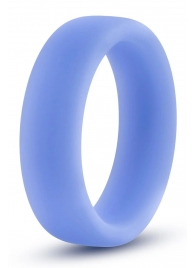 Голубое люминесцентное кольцо Silicone Glo Cock Ring - Blush Novelties - в Санкт-Петербурге купить с доставкой