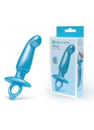 Голубая анальная пробка для массажа простаты Hither Silicone Prostate Plug - 14,3 см. - b-Vibe - в Санкт-Петербурге купить с доставкой