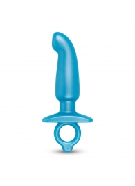 Голубая анальная пробка для массажа простаты Hither Silicone Prostate Plug - 14,3 см. - b-Vibe - в Санкт-Петербурге купить с доставкой