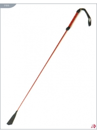 Длинный плетеный стек с красной лаковой ручкой - 85 см. - Подиум - купить с доставкой в Санкт-Петербурге