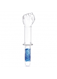 Стеклянный стимулятор в форме сжатой в кулак руки 11’’ Glass Fist Double Ended With Handle Grip - 28 см. - Glas