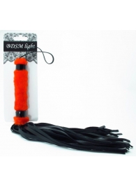 Нежная плеть с красным мехом BDSM Light - 43 см. - БДСМ Арсенал - купить с доставкой в Санкт-Петербурге