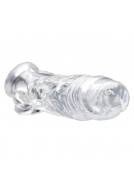 Прозрачная насадка для увеличения члена Realistic Clear Penis Enhancer and Ball Stretcher - 20,3 см. - XR Brands - в Санкт-Петербурге купить с доставкой