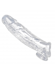 Прозрачная насадка для увеличения члена Realistic Clear Penis Enhancer and Ball Stretcher - 20,3 см. - XR Brands - в Санкт-Петербурге купить с доставкой