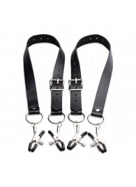 Ремни с зажимами для половых губ Spread Labia Spreader Straps with Clamps - XR Brands - купить с доставкой в Санкт-Петербурге