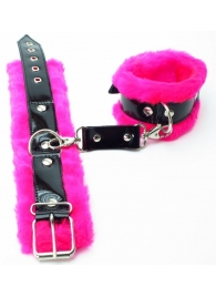 Розовые наручники с мехом BDSM Light - БДСМ Арсенал - купить с доставкой в Санкт-Петербурге