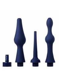 Набор из 3 универсальных насадок для анального душа Universal 3 Piece Silicone Enema Attachment Set - XR Brands - купить с доставкой в Санкт-Петербурге