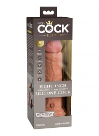 Карамельный вибратор-реалистик 8  Vibrating Silicone Dual Density Cock - 22 см. - Pipedream