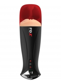 Телесный мастурбатор-вагина в черной колбе с вибрацией Fuck-O-Matic Pro XL - Pipedream - в Санкт-Петербурге купить с доставкой