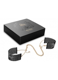 Чёрные дизайнерские наручники Desir Metallique Handcuffs Bijoux - Bijoux Indiscrets - купить с доставкой в Санкт-Петербурге