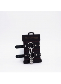 Черно-красные кожаные оковы - Crazy Handmade - купить с доставкой в Санкт-Петербурге