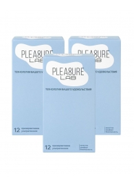 Набор из 3 упаковок ультратонких презервативов Pleasure Lab (по 12 шт.) - Pleasure Lab - купить с доставкой в Санкт-Петербурге