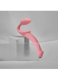 Розовый безремневой страпон Strap-on-me Semi-Realistic Bendable Strap-On size M - Strap-on-me - купить с доставкой в Санкт-Петербурге