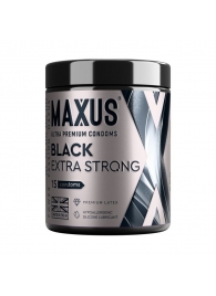Черные утолщенные презервативы MAXUS Extra Strong с железным кейсом - 15 шт. - Maxus - купить с доставкой в Санкт-Петербурге