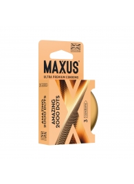 Точечные презервативы MAXUS 2000 Amazing Dots с железным кейсом - 3 шт. - Maxus - купить с доставкой в Санкт-Петербурге