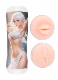 Двусторонний мастурбатор в колбе аниме - вагина и ротик - Tokyo Style - в Санкт-Петербурге купить с доставкой