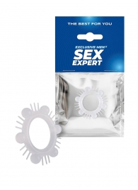 Эластичное эрекционное кольцо с шипиками и шариками - Sex Expert - в Санкт-Петербурге купить с доставкой