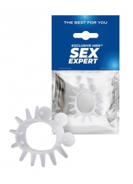 Эластичное эрекционное кольцо с шариками и лучами - Sex Expert - в Санкт-Петербурге купить с доставкой